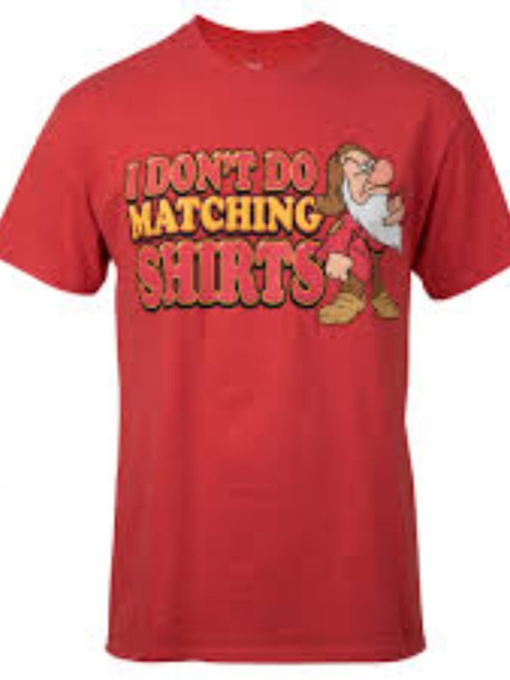 Disney Grumpy NWT No Matching Shirts Red Tee Shirt Size 3XL